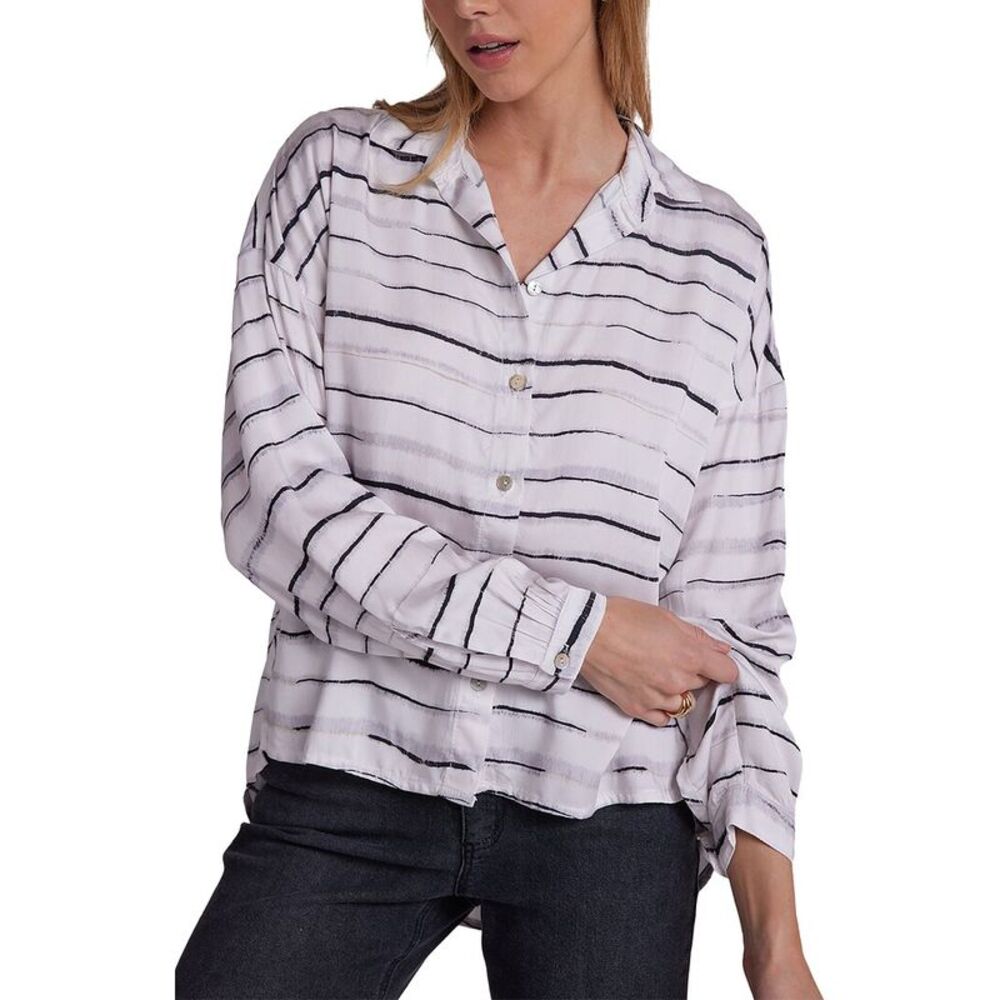 Bella Dahl Womens Long Sleeve High Low Hem Shirt